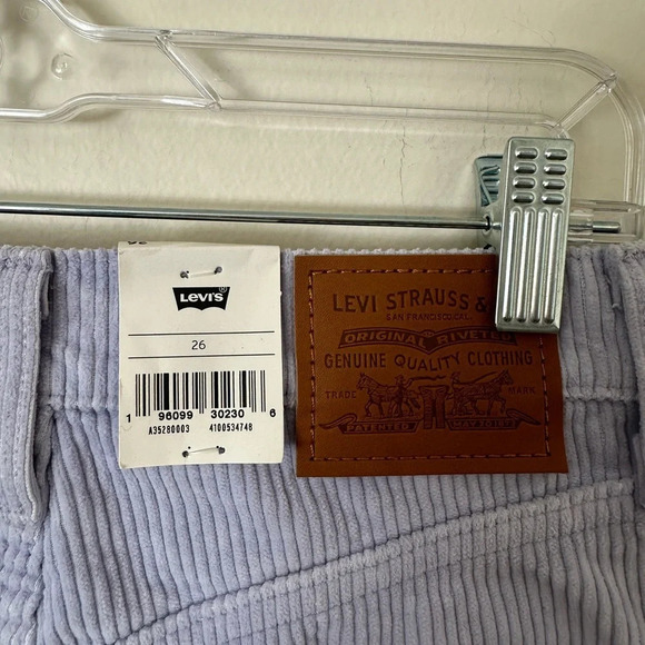 NWT Levi Purple Corduroy Buttonfront Skirt Size 26 - Picture 5 of 6